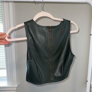 Forever 21 Dark Green Sleeveless vest